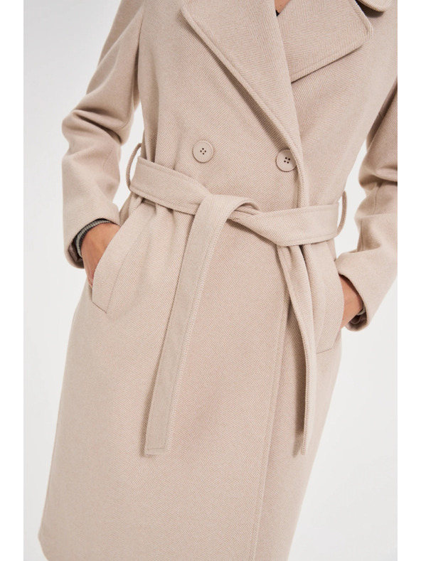Moodo Övvel ellátott bézs kabát Moodo