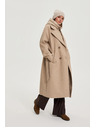 Moodo Moodo hosszú bézs kapucnis kabát