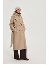 Moodo Moodo hosszú bézs kapucnis kabát