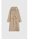 Moodo Moodo hosszú bézs kapucnis kabát