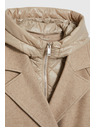 Moodo Moodo hosszú bézs kapucnis kabát