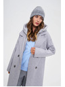 Moodo Moodo hosszú szürke kapucnis kabát