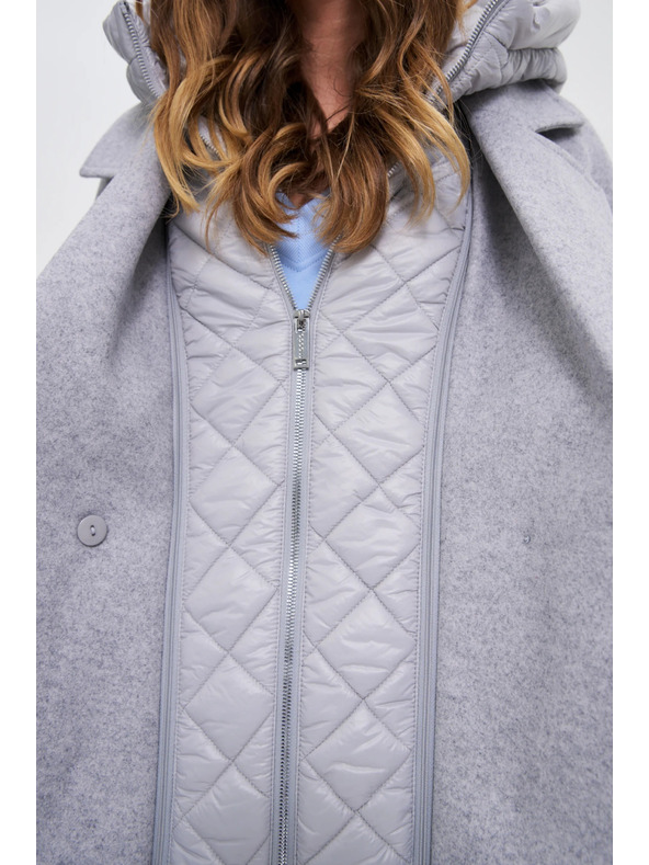 Moodo Moodo hosszú szürke kapucnis kabát