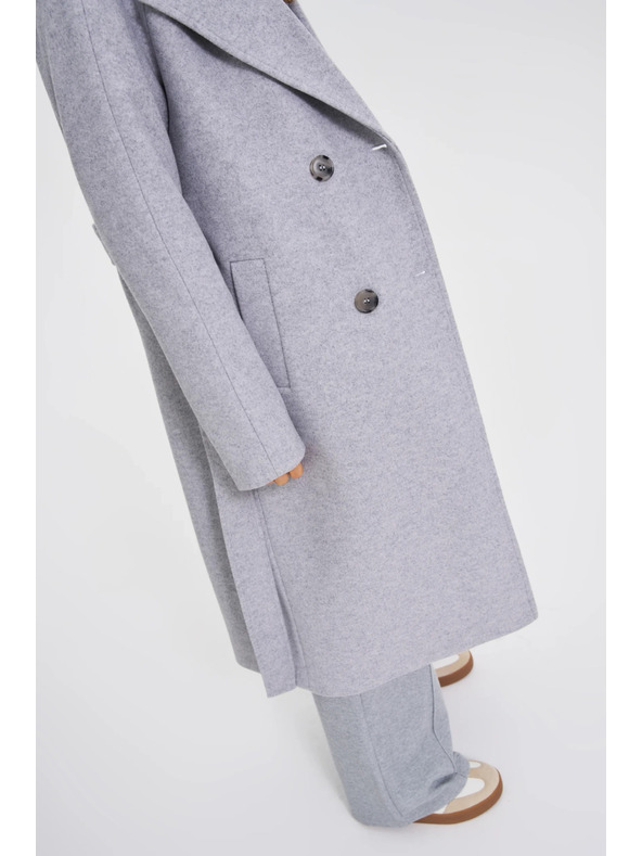 Moodo Moodo hosszú szürke kapucnis kabát