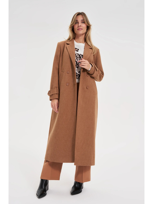 Moodo Moodo hosszú barna kabát