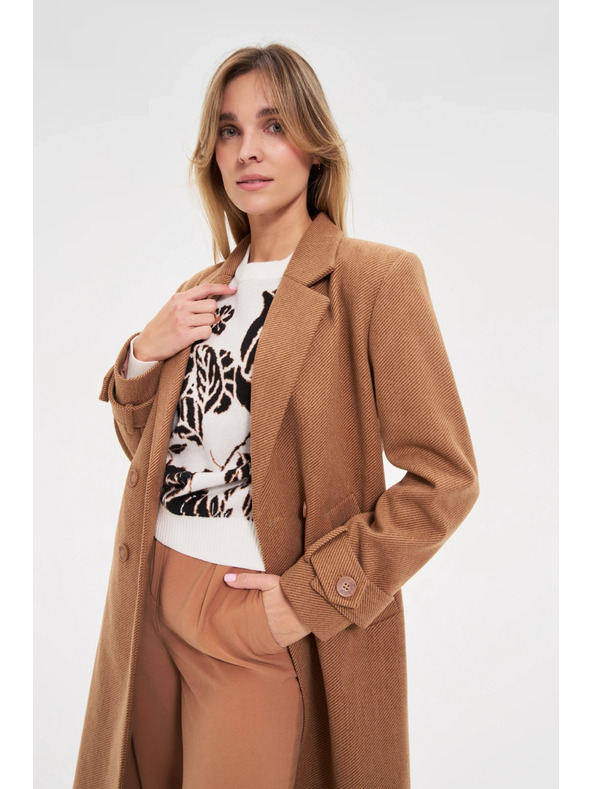 Moodo Moodo hosszú barna kabát