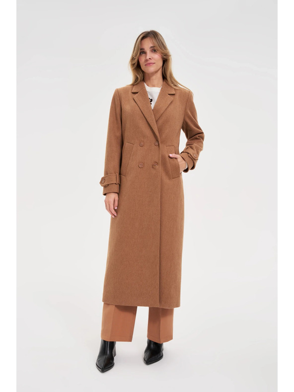 Moodo Moodo hosszú barna kabát