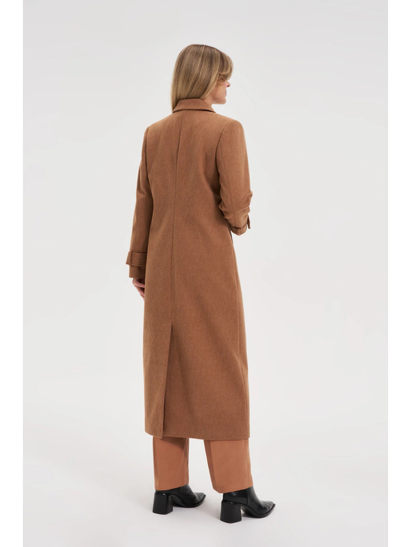 Moodo Moodo hosszú barna kabát