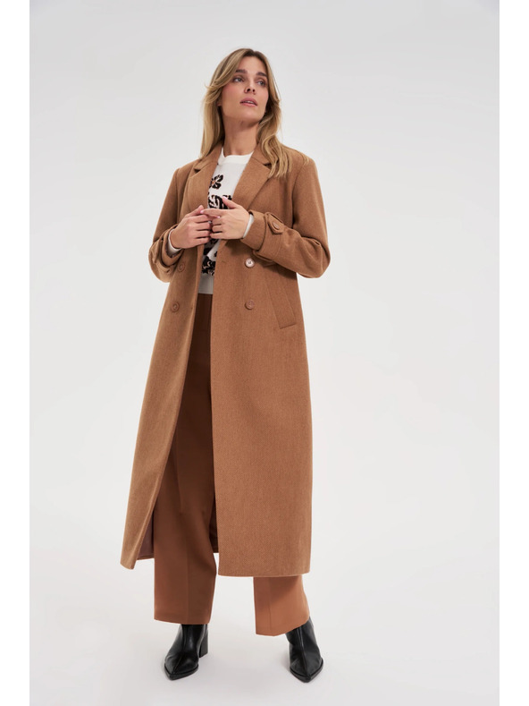 Moodo Moodo hosszú barna kabát