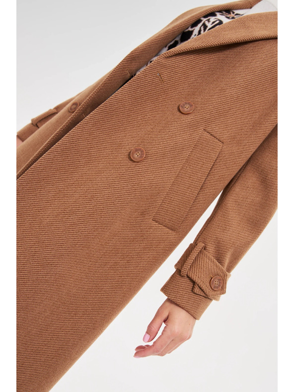 Moodo Moodo hosszú barna kabát