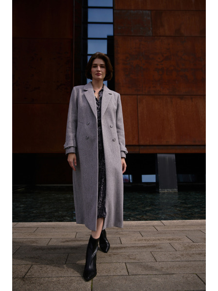 Moodo Moodo hosszú szürke kabát