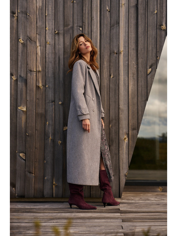 Moodo Moodo hosszú szürke kabát