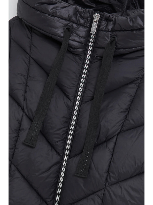 Moodo Moodo steppelt kapucnis fekete kabát