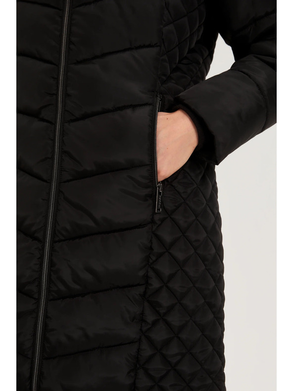 Moodo Moodo fekete steppelt kapucnis kabát