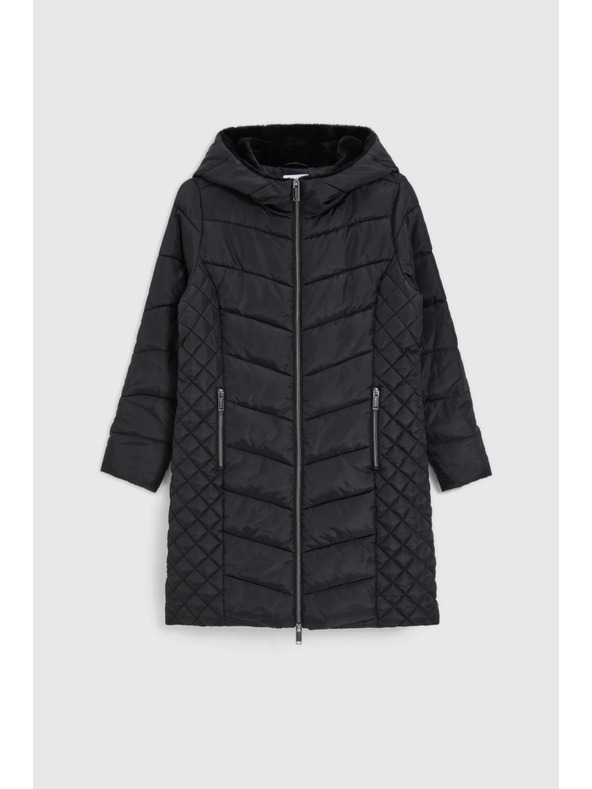 Moodo Moodo fekete steppelt kapucnis kabát
