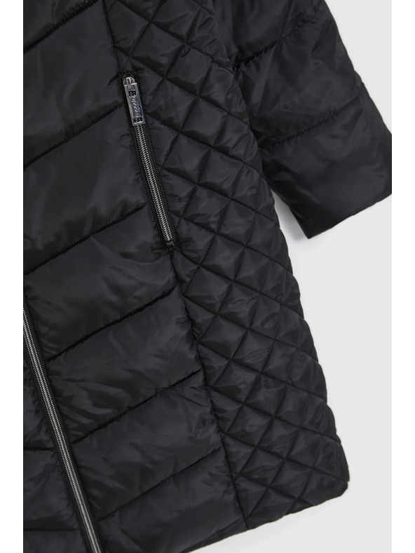 Moodo Moodo fekete steppelt kapucnis kabát