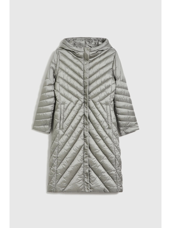 Moodo Moodo hosszú olivazöld kabát