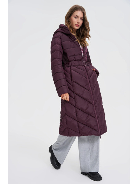 Moodo Moodo bordó övös kabát