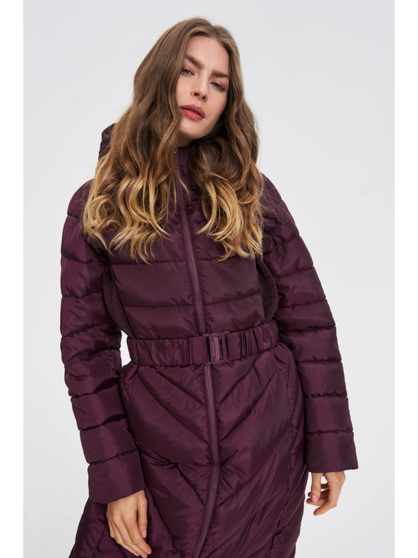 Moodo Moodo bordó övös kabát