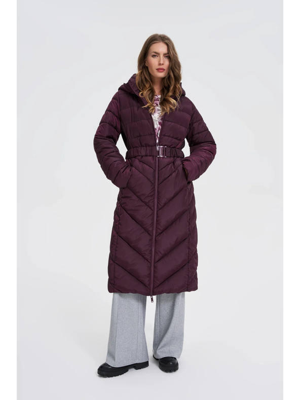 Moodo Moodo bordó övös kabát