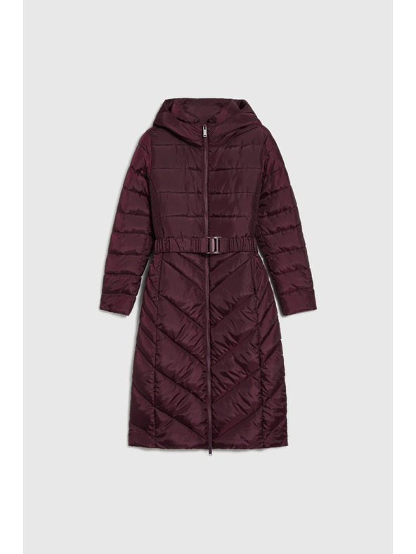 Moodo Moodo bordó övös kabát