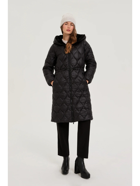 Moodo Moodo fekete kapucnis kabát