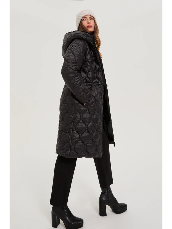 Moodo Moodo fekete kapucnis kabát