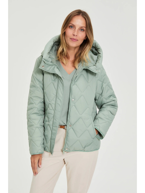 Moodo Moodo steppelt kapucnis olivazöld kabát