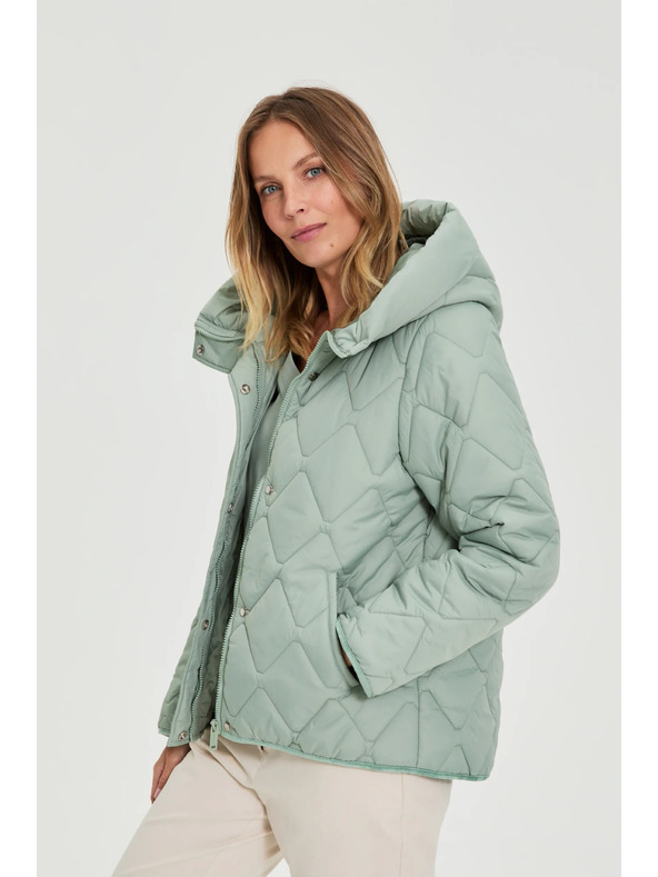 Moodo Moodo steppelt kapucnis olivazöld kabát