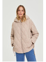 Moodo Moodo steppelt kapucnis bézs kabát