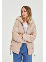Moodo Moodo steppelt kapucnis bézs kabát