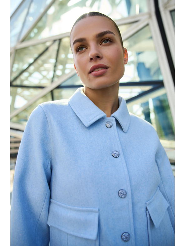 Moodo Moodo rövid világoskék kabát