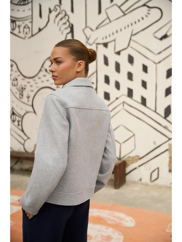 Moodo Moodo rövid szürke kabát