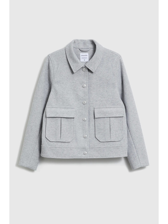 Moodo Moodo rövid szürke kabát