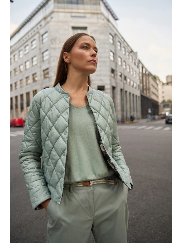 Moodo Moodo kétoldalas steppelt olivazöld kabát