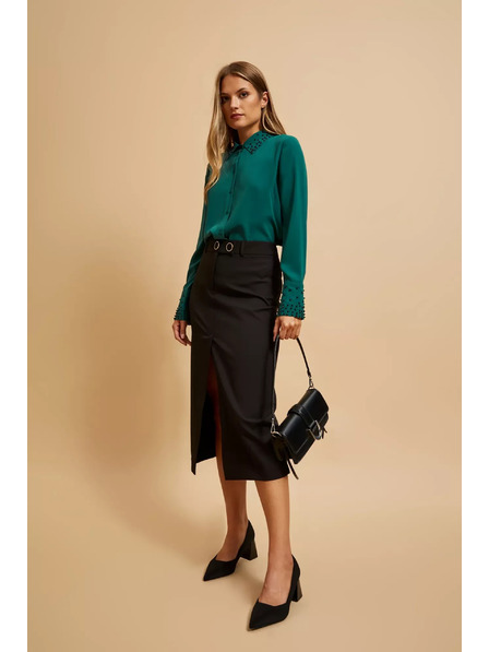 Moodo Fekete válltáska ezüst csattal Moodo