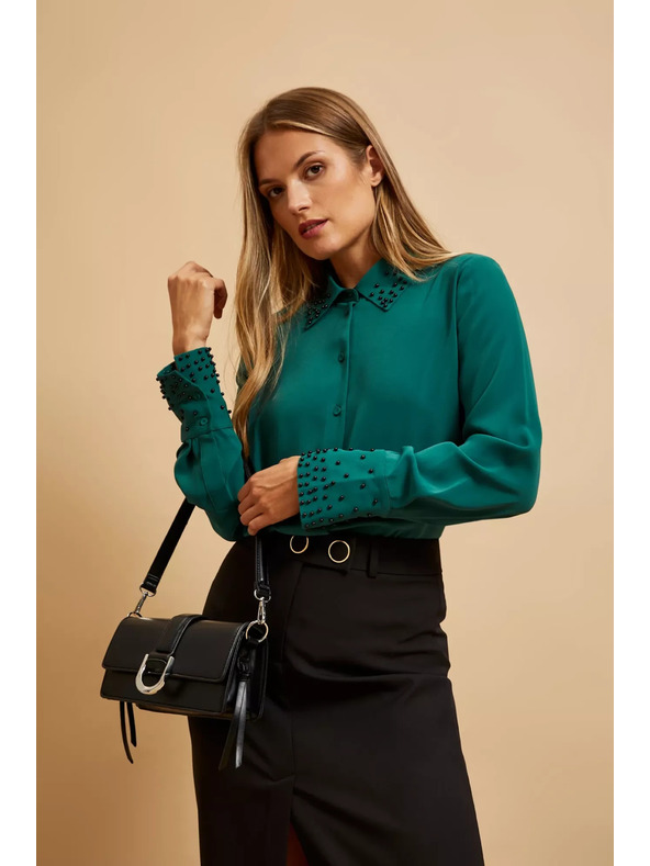 Moodo Fekete válltáska ezüst csattal Moodo