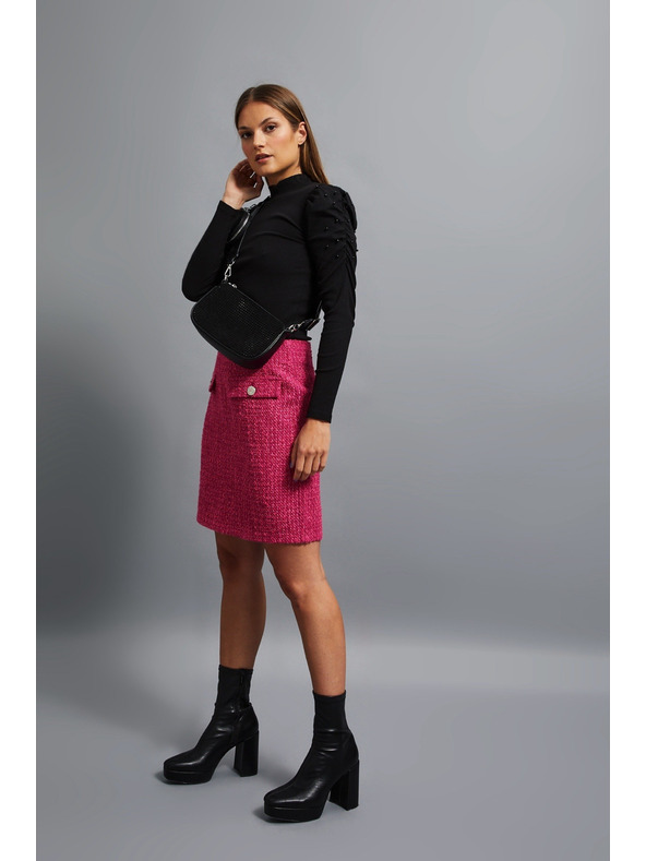 Moodo Fekete válltáska cipzárral Moodo