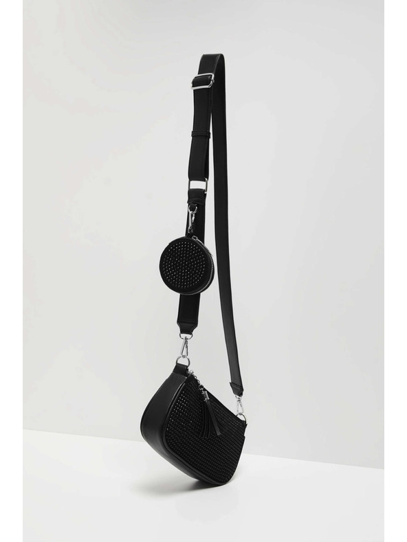 Moodo Fekete válltáska cipzárral Moodo