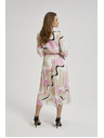 Moodo Bézs ruha geometriai mintával és pliszírozott aljjal Moodo