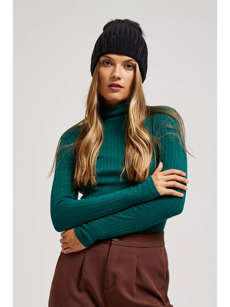 Moodo Flitteres bolyhos sapka fekete Moodo