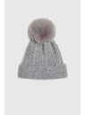 Moodo Bolyhos sapka szőrmés bojttál szürke Moodo