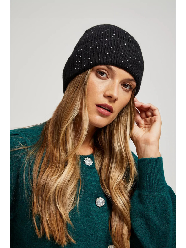 Moodo Kötött fekete sapka Moodo