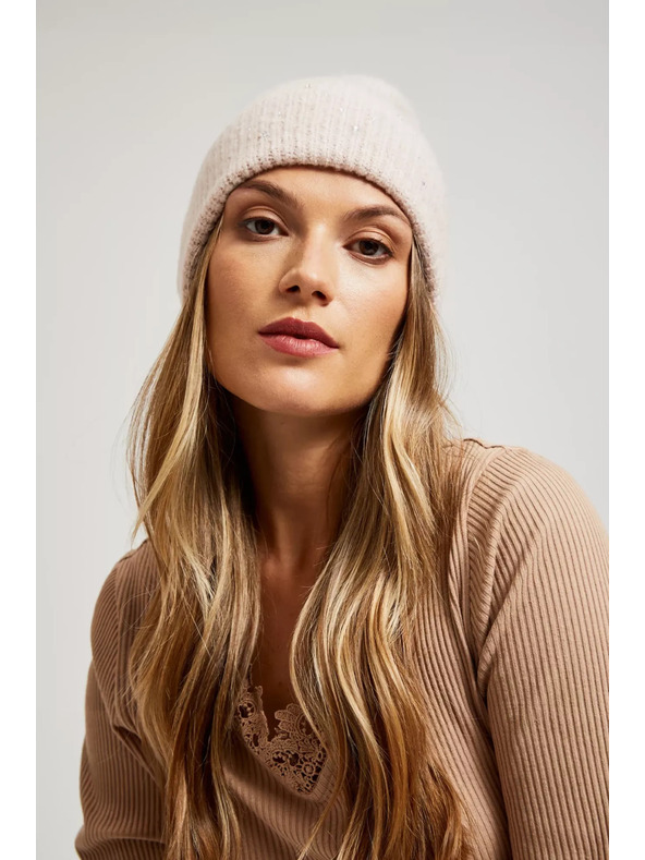 Moodo Kötött púderrózsaszín sapka Moodo