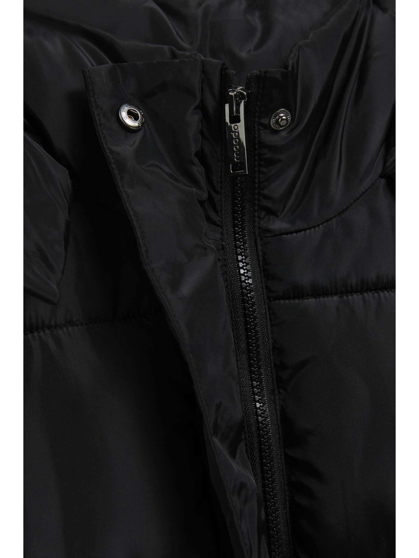 Moodo Moodo steppelt kapucnis fekete kabát