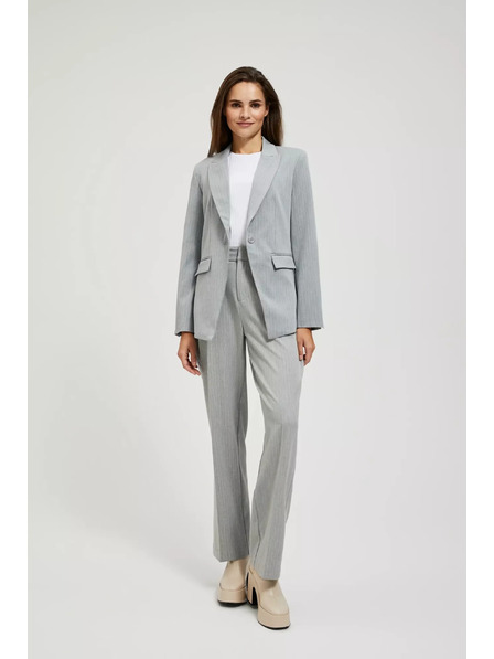 Moodo Szürke egysoros zakó finom csíkokkal Moodo