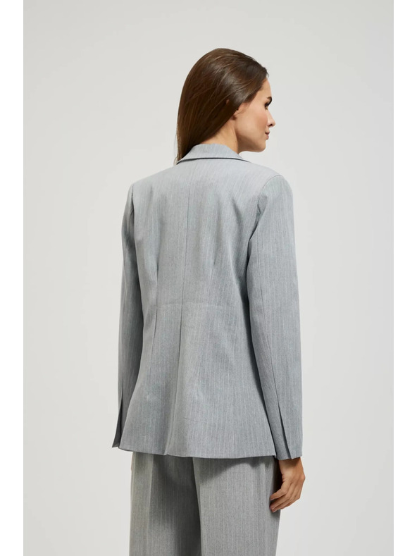 Moodo Szürke egysoros zakó finom csíkokkal Moodo