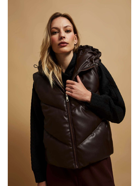 Moodo Steppelt mellény kapucnival barna Moodo