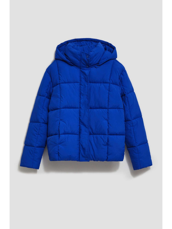 Moodo Rövid steppelt kabát kapucnival sötétkék Moodo