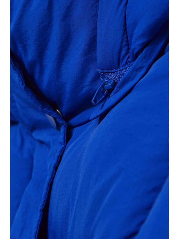 Moodo Rövid steppelt kabát kapucnival sötétkék Moodo